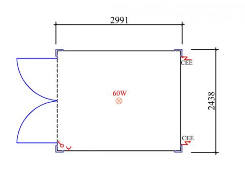 Kontener morski mały z elektryką rysunek techniczny